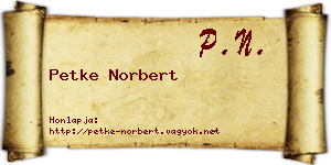 Petke Norbert névjegykártya