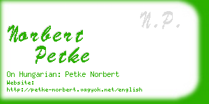 norbert petke business card
